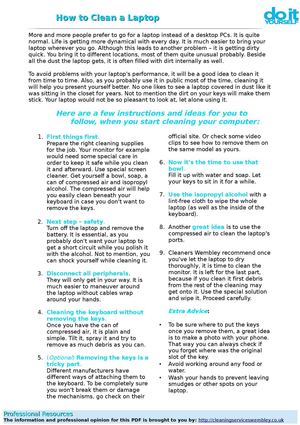 Calaméo - How to Clean a Laptop Guide