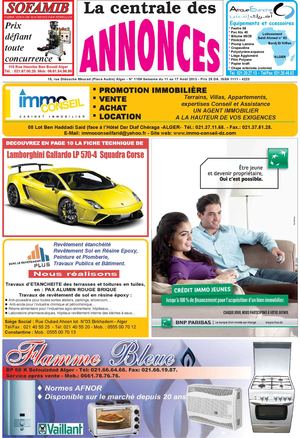 La centrale des annonces N° 1159 Semaine du 11 au 17 Août 2013