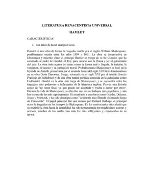 LITERATURA UNIVERSAL DEL RENACIMIENTO