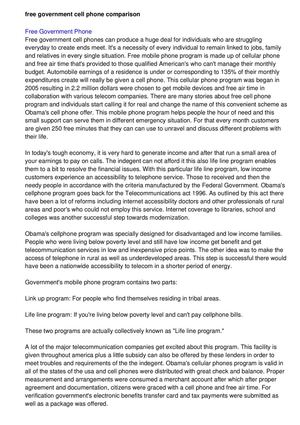 Free Government Cell Phone Comparison from Lifeline Landing!