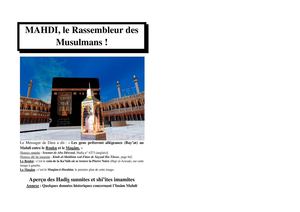 MAHDI, le Rassembleur des  Musulmans ! par Abou Moujahid Zhoulfiqar VASRAM.  