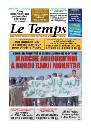 Le Temps d'Algérie Edtion du Mercredi 21 Août 2013