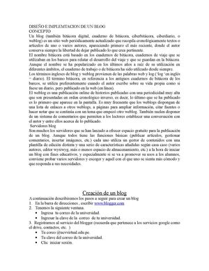 DISEÑO E IMPLEMTACION DE UN BLOG