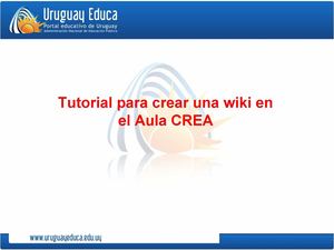 Tutorial para crear una wiki en el Aula CREA