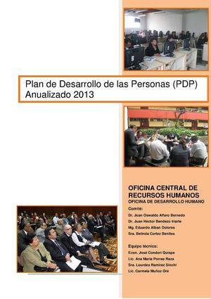 Plan de Desarrollo de las Personas PDP anualizado 2013 - UNFV