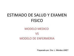 Unidad 1: Modelo medico vs Modelo de Enfermería