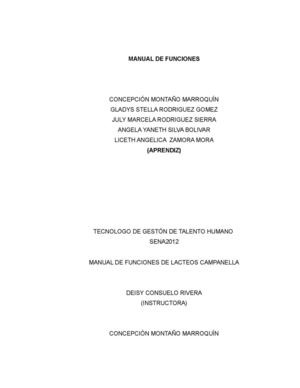 ELABORAR MANUAL DE FUNCIONES Y COMPETENCIAS DE ACUERDO CON METODOLOGÍAS ORGANIZACIONALES Y NORMATIVIDAD VIGENTE.