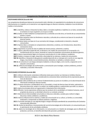 COMPETENCIAS DISCIPLINARES EN COMUNICACIÓN