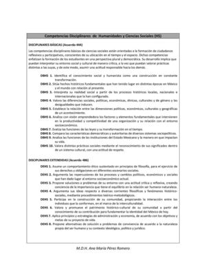 COMPETENCIAS DISCIPLINARES EN HUMANIDADES Y CIENCIAS SOCIALES