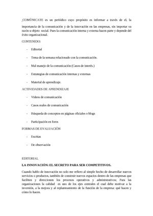 La comunicaciòn como eje transversal 