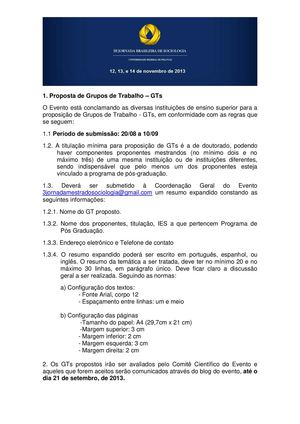regras para proposição de gt_s