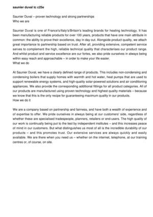 Saunier Duval TC C25E