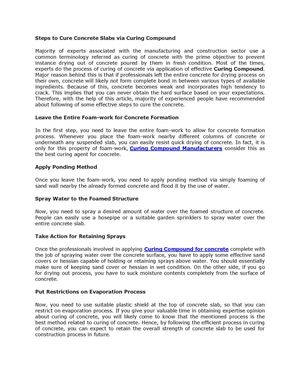 Curing Compound Checklist Calaméo - Steps to Cure Concrete Slabs via Curing Compound