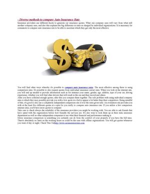 - Diverse methods to compar