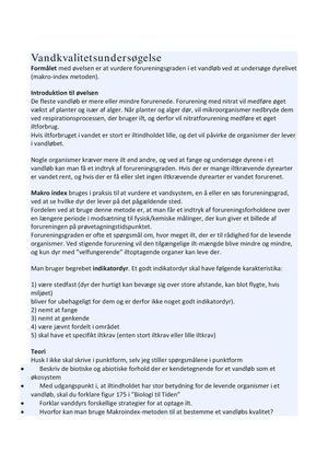 Vandkvalitetsundersøgelse - biologi