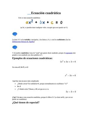 Ecuación cuadrática