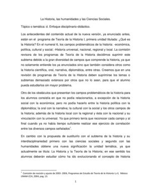 La Historia, las humanidades y las Ciencias Sociales