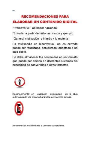 Recomendaciones para elaborar un contenido digital
