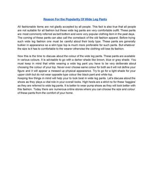 Reason For the Popularity Of Wide Leg Pants