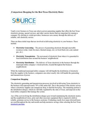 Comparison Shopping for the Best Texas Electricity Rates