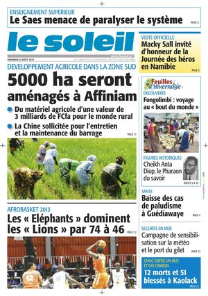 Edition du 23 Août 2013