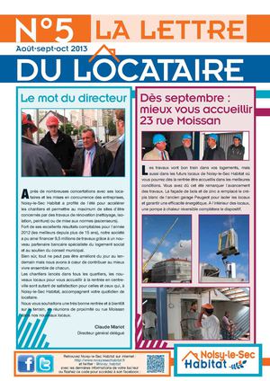 Noisy-le-Sec Habitat, la lettre du locataire août-sept-oct 2013