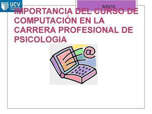IMPORTANCIA DEL CURSO DE COMPUTACIÓN EN LA CARRERA