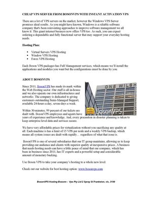 Cheap VPS Server from Bosonvps with Instant activation VPS