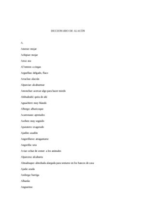 DICCIONARIO DE ALACÓN