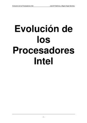 evolución de los procesadores intel