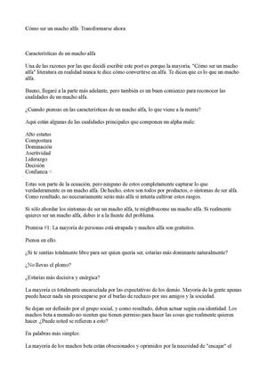 Como conseguir pareja siendo un macho alfa