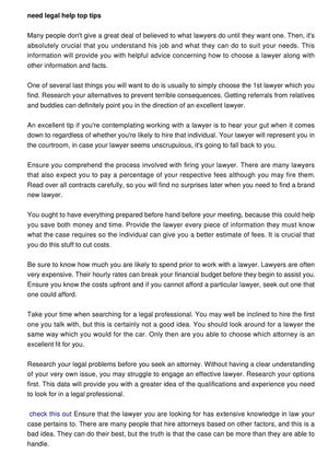 What You Should Know Whenever Using A Legal Representative