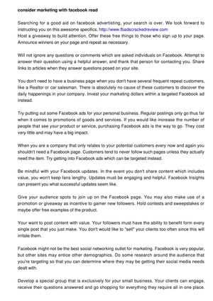 Engaging In The Swing Of Facebook Marketing
