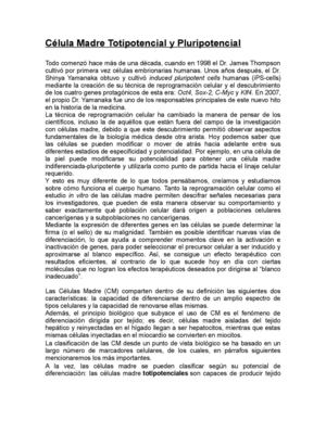 Células madre totipotenciales, pluripotenciales y multipotenciales
