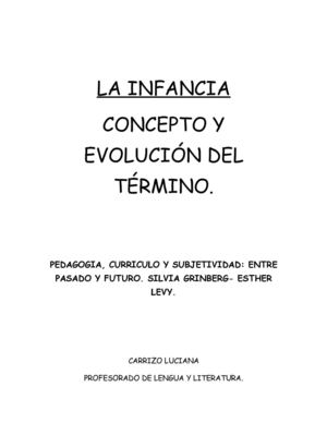 La infancia- Concepto y Evolción.