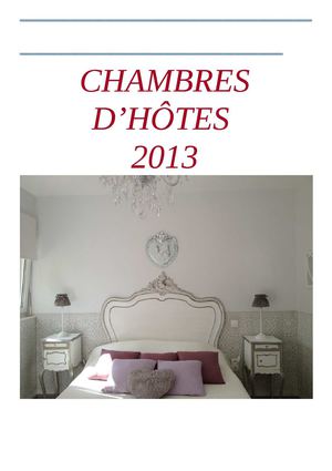Chambres d'Hôtes et locations 2013