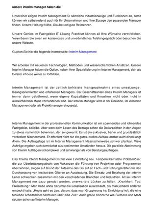 Unsre Interim Leiter haben die Chance, nahe ihrer Ausdifferenzierung im Interim Management