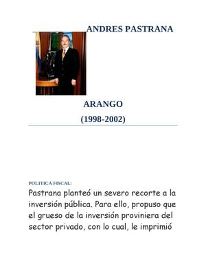 POLITICAS DE LOS PRESIDENTES