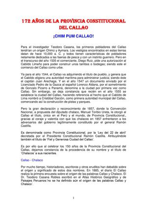 HISTORIA DE LA PROVINCIA CONSTITUCIONAL DEL CALLAO