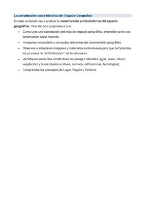 La construcción socio-histórica del espacio geográfico