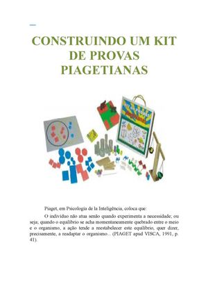 Construindo um kit de provas piagetianas