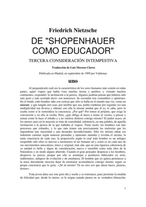 Nietzsche - De Schopenhauer como educador