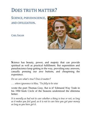Carl Sagan - Does Truth Matter ?