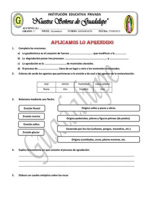 Práctica Geodinámica Externa y Rocas