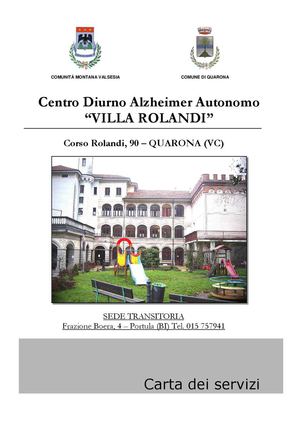 Carta dei Servizi CDA Quarona