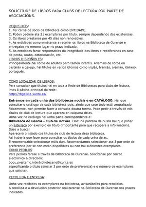 Cómo solicitar libros para Clubs de Lectura