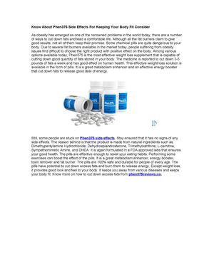 Know About Phen375 Side Effects For Keeping Your Body Fit Consider