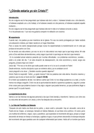 Dónde estaría yo sin Cristo