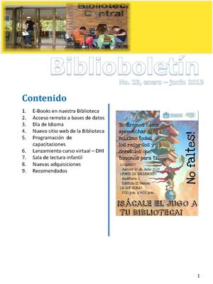 Boletín Informativo Biblioteca Pontificia Universidad Javeriana Cali