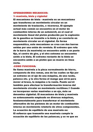 operadores mecanicos